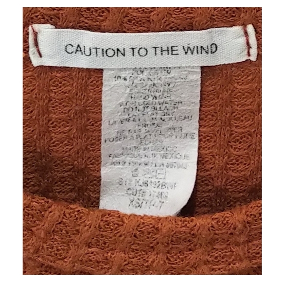 Caution To The Wind Thermal Tie Front Long Sleeve Tee - Picture 3 of 3